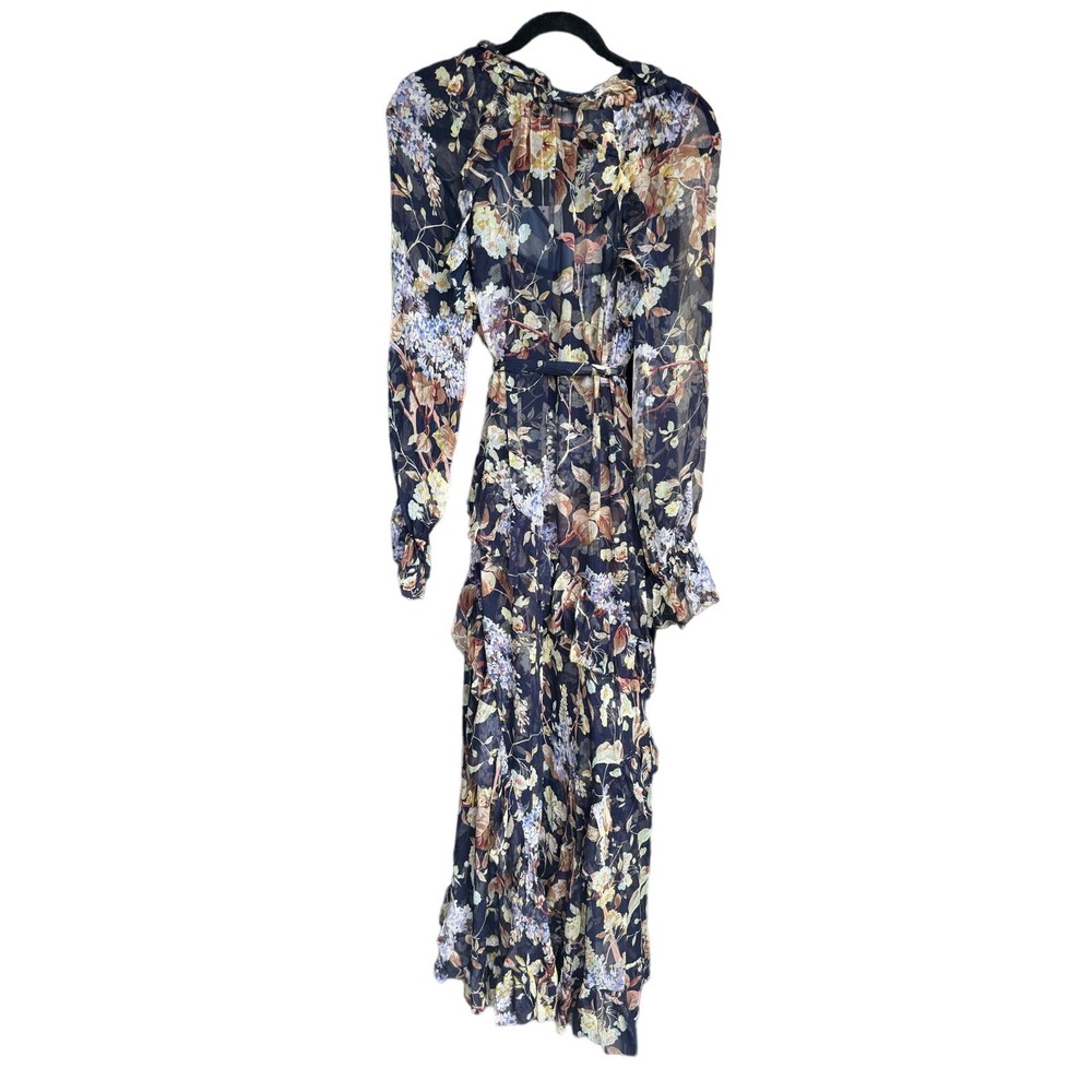NWT Zimmermann Sabotage Ruffle Midi Dress Wisteria Midnight Size 1 (US 6) - Picture 10 of 16